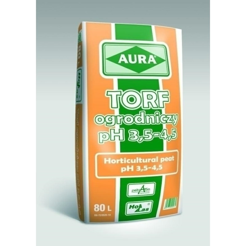 PODŁOŻE TORF KWAŚNY pH 3.54.5 80l AURA