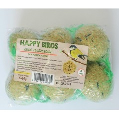 POKARM DLA PTAKÓW KULE TŁUSZCZOWE 6szt 540g TACKA HAPPY BIRDS