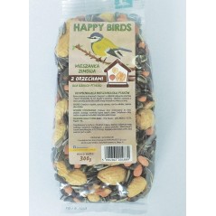 POKARM DLA PTAKÓW MIESZANKA 300g CAŁOROCZNA Z ORZECHAMI HAPPY BIRDS