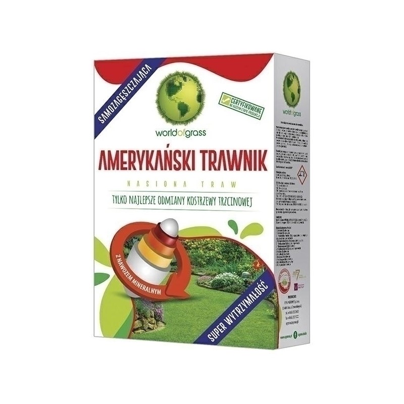 TRAWA WORLD OF GRASS AMERYKAŃSKA 1kg SAMOZAGĘSZCZAJĄCA AGRONAS