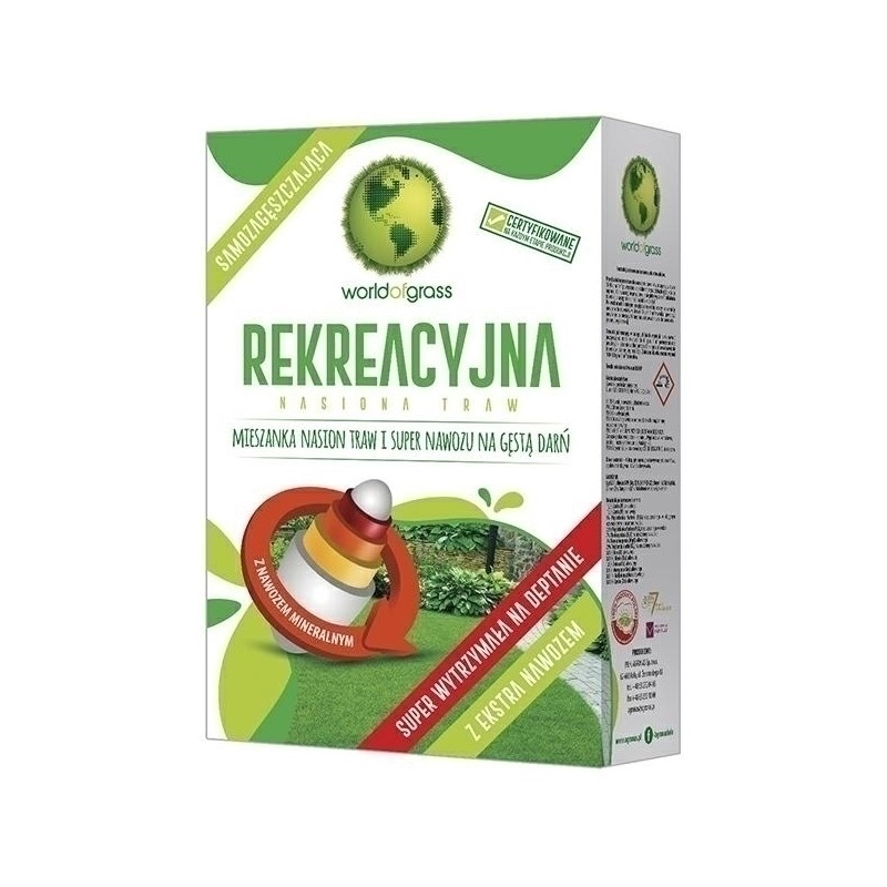 TRAWA WORLD OF GRASS REKREACYJNA 1kg SAMOZAGĘSZCZAJĄCA AGRONAS