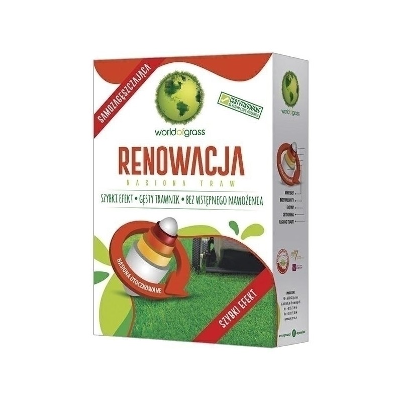 TRAWA WORLD OF GRASS RENOWACYJNA 1kg SAMOZAGĘSZCZAJĄCA AGRONAS