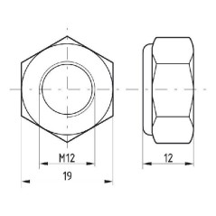 Kramp Nakrętka samohamowna drobnozwojna  M14 x 1.5 mm 