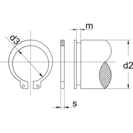 Kramp Pierścień zabezpieczający zewnętrzny  9 mm