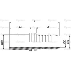 Dicsa Wkłąd węża 1/2'' x M12 Ø (12L) Złączka prosta 