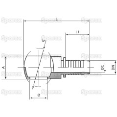 Dicsa Wkłąd węża 1/2'' x M18 Ø 