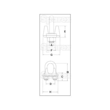 Kabłąkowy zacisk linowy G450 - Ø13mm (4 szt)