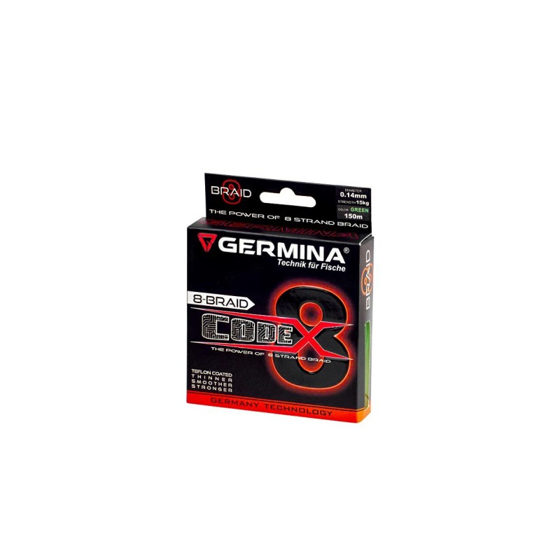 PLECIONKA CODE 8 GREEN BRAID LINE 0.14mm 15kg GERMINA