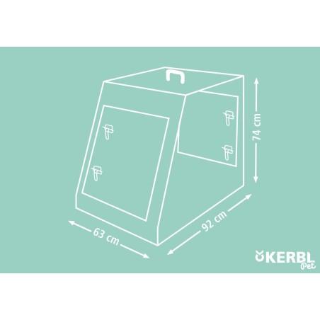 Klatka transportowa dla psa, 92 x 63 x 74 cm, trapez prostokątny, Kerbl