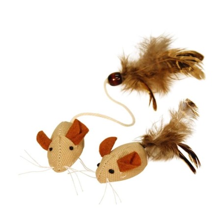 Zabawka dla kota, myszka z piórami, 4,5 cm, Kerbl