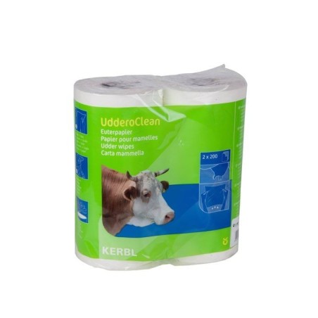 Papier do higieny wymion Uddero Clean, 24 x23 cm, na mokro i sucho, 2 x 200 list., Kerbl