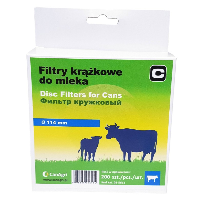 Filtr krążkowy do mleka, śr. 114 mm, 200 szt., Can Agri