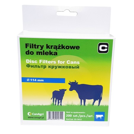 Filtr krążkowy do mleka, śr. 114 mm, 200 szt., Can Agri
