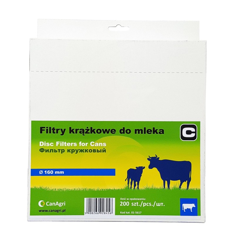 Filtr krążkowy do mleka, śr. 240 mm, 100 szt., Can Agri