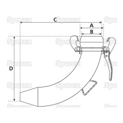 Kolanko żeńskie 90° z dyszą rozpylającą - Męska 5'' (133mm) (galvanizado) 