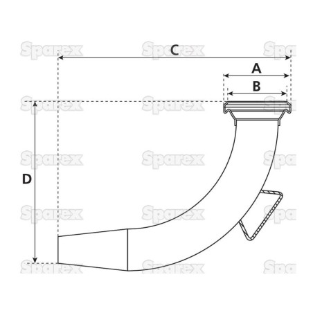 Kolanko żeńskie 90° z dyszą rozpylającą - Żeńska 6'' (159mm) (galvanizado)