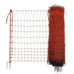 Siatka elektryczna dla drobiu, 50 m, 106 cm, podw. szpic, pomarańczowy, Kerbl