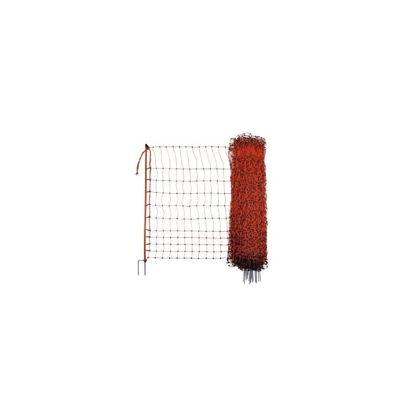 Siatka elektryczna dla drobiu, 50 m, 106 cm, podw. szpic, pomarańczowy, Kerbl