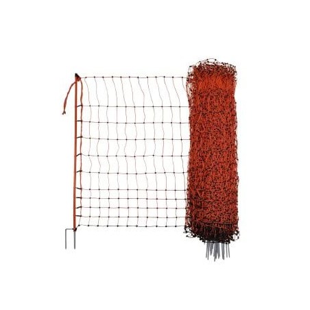 Siatka elektryczna dla drobiu, 50 m, 106 cm, podw. szpic, pomarańczowy, Kerbl