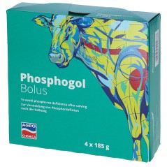 Bolus fosforowy dla krów zagrożonych zaleganiem, Phosphogol, 4 x 185 g, Agrochemica 