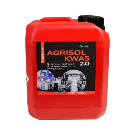 Kwaśny preparat myjący Agrisol Kwas 2.0, 5 kg, Can Agri