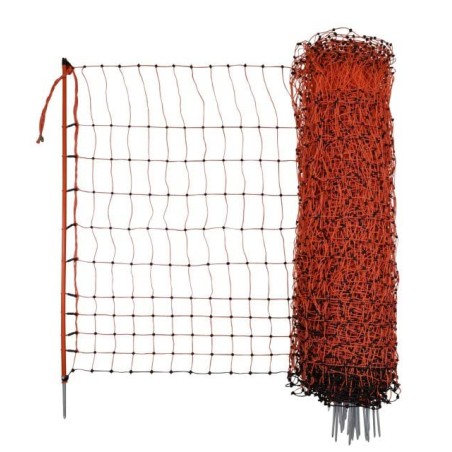 Siatka elektryczna dla drobiu, 50 m, 106 cm, poj. szpic, pomarańczowy, Kerbl