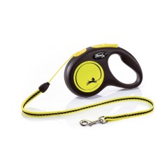 Smycz Flexi Classic, linka, roz. S, 5 m, 12 kg, neonowa/żółta