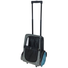 Torba transportowa na kółkach dla psa Vacation, 41 x 26 x 55 x 103 cm, szaro/niebieska, Kerbl 