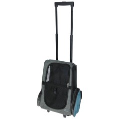 Torba transportowa na kółkach dla psa Vacation, 41 x 26 x 55 x 103 cm, szaro/niebieska, Kerbl 