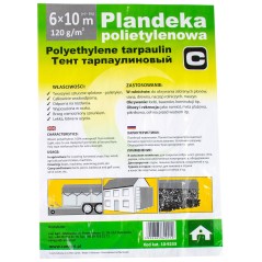 Plandeka 6x10 m, 120 g, srebrna, PE, Can Agri 