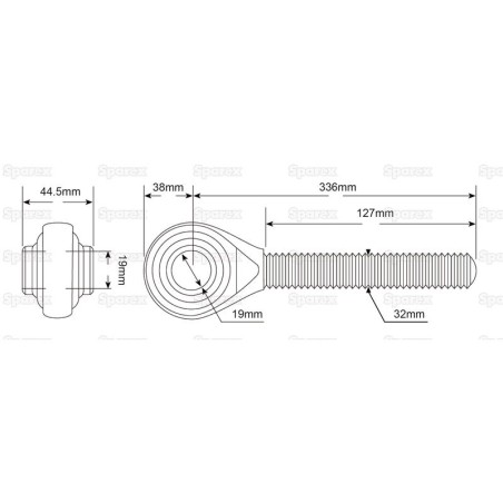 Końcówka cięgła cięgła - 1 1/4'' UNC - Kat.1