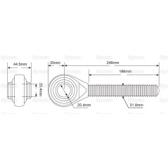 Końcówka cięgła cięgła - 1 1/4'' UNC - Kat.2 