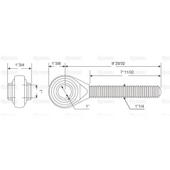 Końcówka cięgła cięgła - 1 1/4'' UNC - Kat.2 