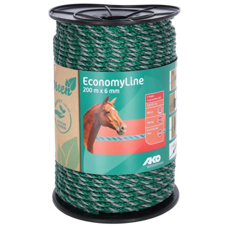 Linka ogrodzeniowa ECONOMY, 200 m x 6 mm, zielono-szara, Kerbl