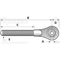 Końcówka cięgła cięgła - 1 1/4'' UNC - Kat.2 