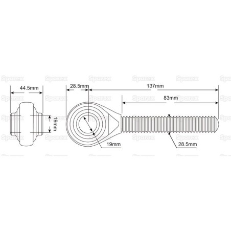 Końcówka cięgła cięgła - 1 1/8'' UNC - Kat.1