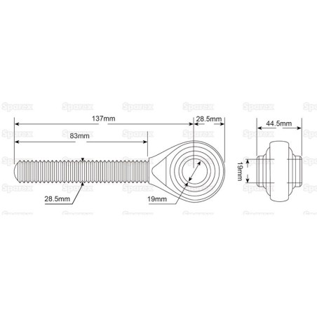 Końcówka cięgła cięgła - 1 1/8'' UNC - Kat.1