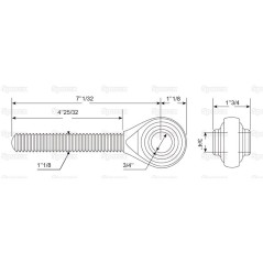 Końcówka cięgła cięgła - 1 1/8'' UNC - Kat.1 