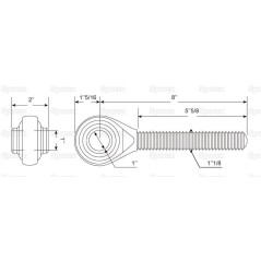 Końcówka cięgła cięgła - 1 1/8'' UNC - Kat.2 