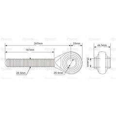 Końcówka cięgła cięgła - 1 1/8'' UNC - Kat.2 