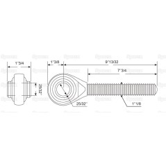 Końcówka cięgła cięgła - 1 1/8'' UNC - Kat.20mm 