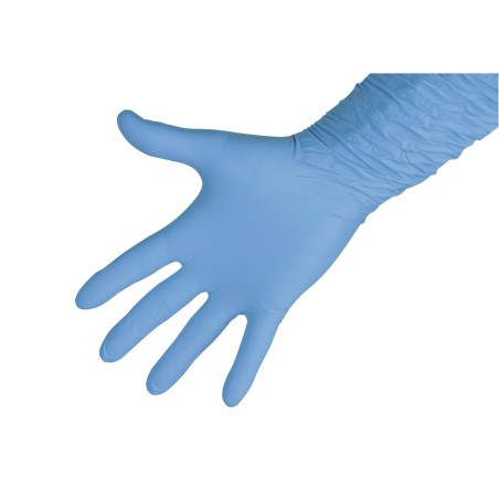 Rękawice Nitrile PROFI roz. L, 30 cm, niebieski, 50 szt, Kerbl