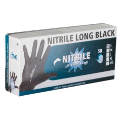 Rękawice Nitrile Long Black, roz. XL, czarny, 50 szt., Kerbl 