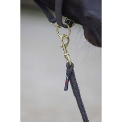 Uwiąz dla konia Classy, zwykły karabińczyk, szary, 200 cm, Covalliero 
