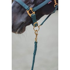 Uwiąz dla konia TopLine, zwykły karabińczyk, zielony, 200 cm, Covalliero 