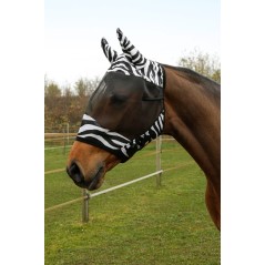 Maska przeciwowadowa dla konia z uszami Zebra, roz. Cob, Covalliero 