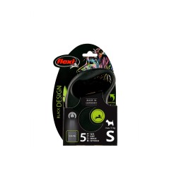 Smycz dla psa Flexi Black Design, taśma, zielona, roz. S, 5 m, 15 kg