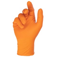 Rękawice nitrylowe Nitrile, X-GRIP 240 mm, roz. XL, pomarańczowy, 50 szt., Kerbl 