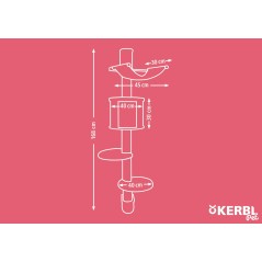 Drapak dla kota, Dolomit Tofana, ścienny, szary, Kerbl