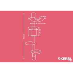 Drapak dla kota Dolomit, ścienny, 168 cm, biały, Kerbl